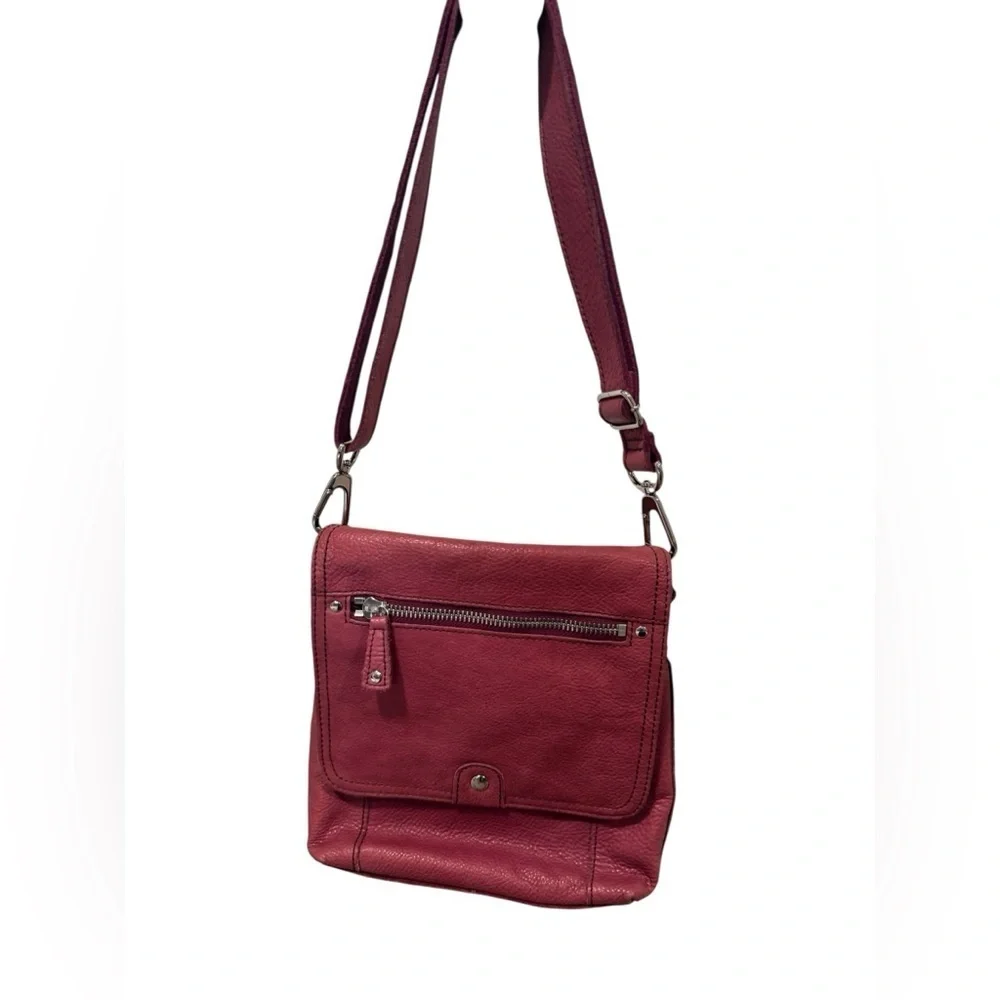 Fossil | Wallet Pocket Bag Womens Plum Leather Detachable Strap Crossbody